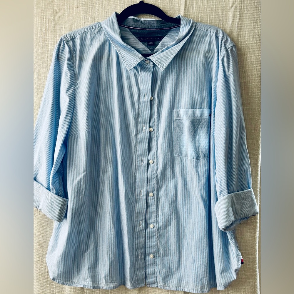 Tommy Hilfiger Blue Blouse Classic Collar